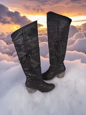Rocket Dog Black Over the Knee Boots Size 8.5